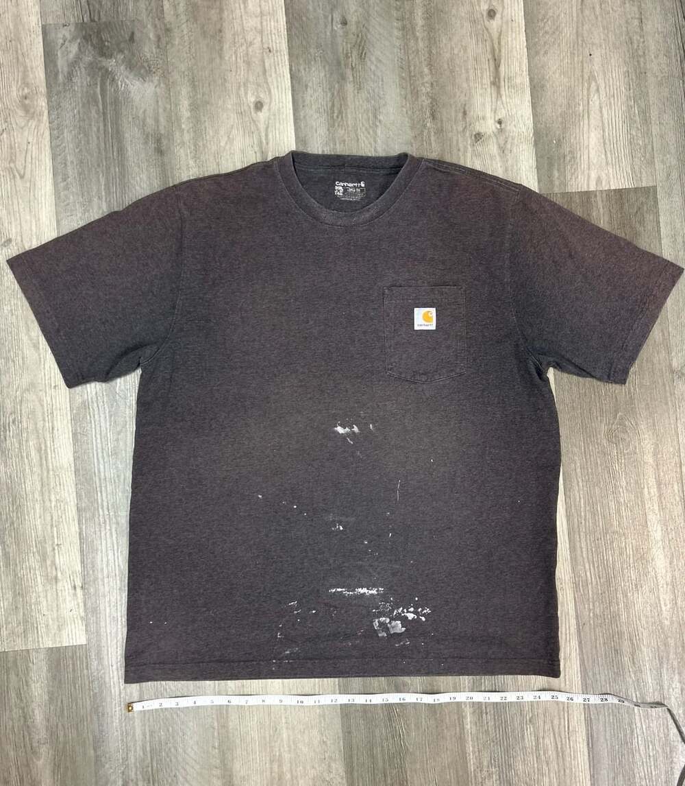 Carhartt Mens Gray Crewneck Pocket Loose Fit T-Shirt